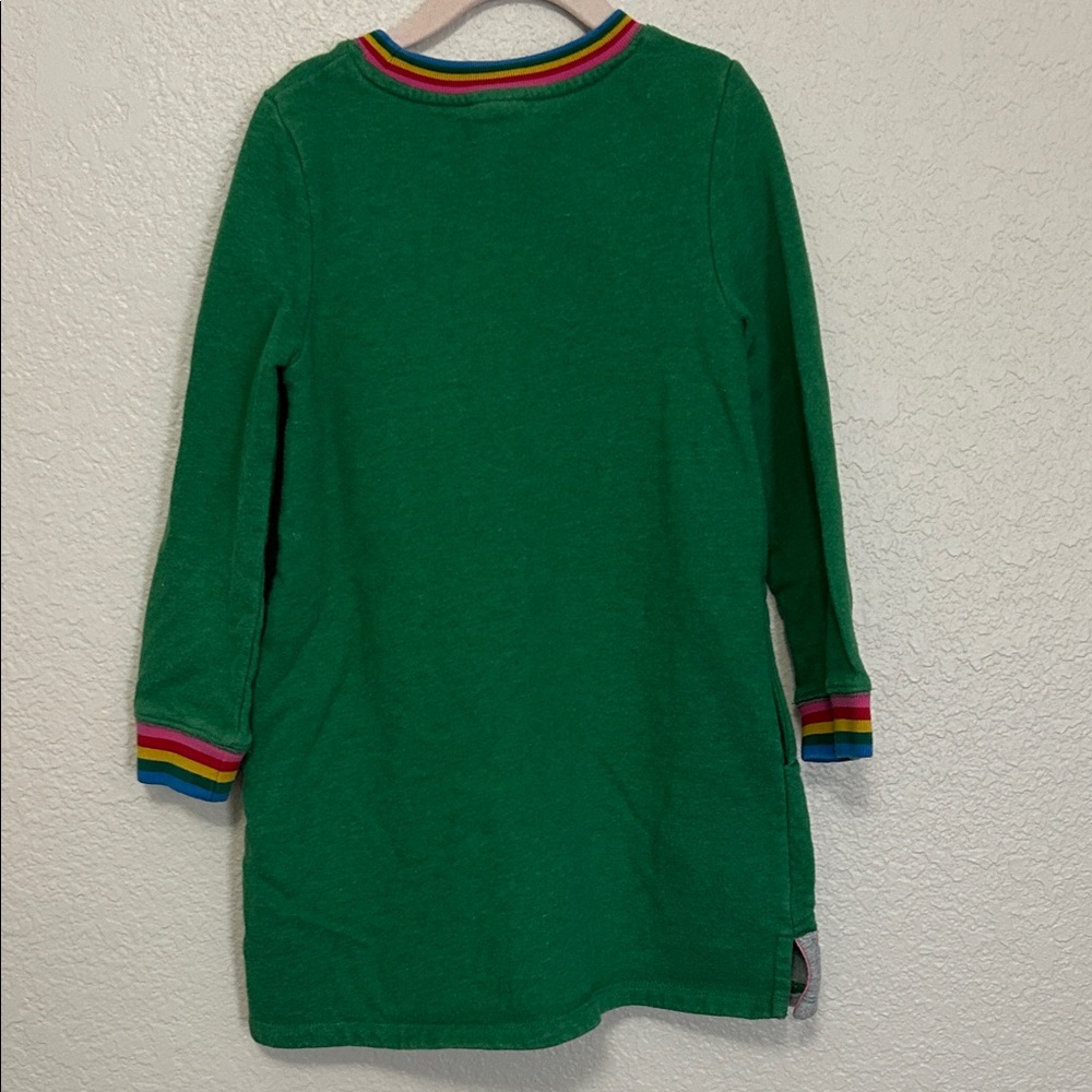 Mini Boden Green Dress with Colorful Horse Design - Picture 3 of 4